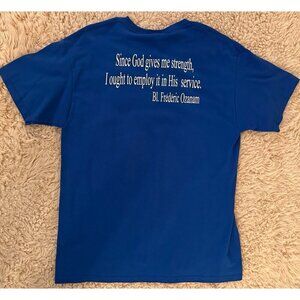 St Vincent DePaul Blue Short Sleeve T-Shirt Mens Size Large